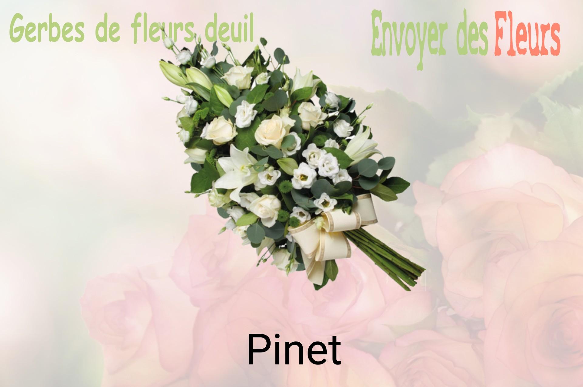 Gerbe de fleurs de deuil livrée à Pinet